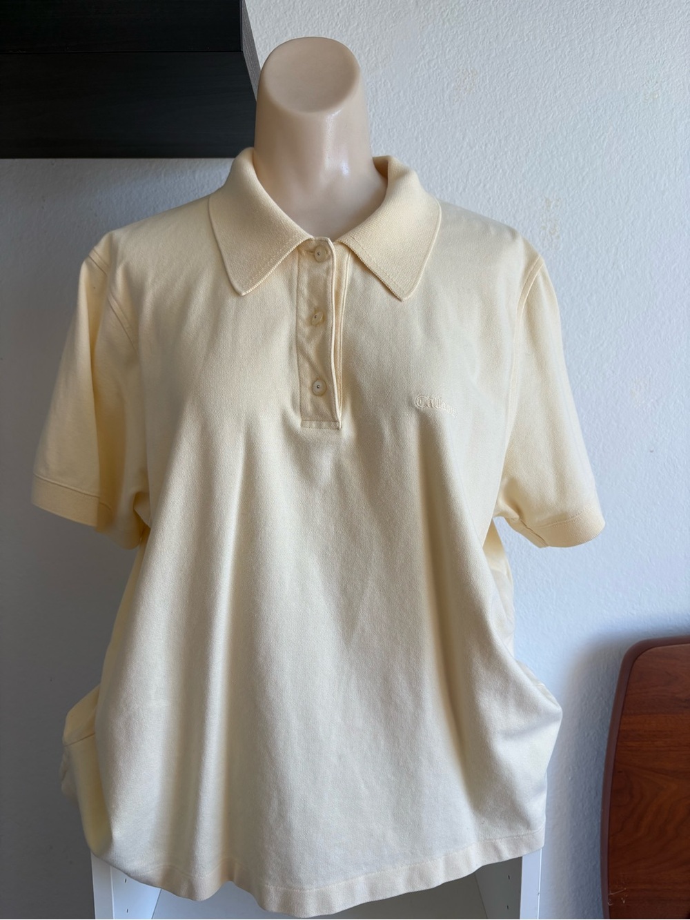 Vintage Callaway Custard Short-Sleeve Golf Polo